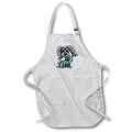 Apron - Cute Gray Glamour Dog With A Turquoise Bow Illustration Cute Illustrations