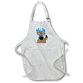 Apron - Cute Brown Dog In A Fire Chief Blue Helmet Illustration Cute Illustrations