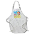 Apron - Cute Red Headed Glamour Beach Girl On The Beach Illustration Cute Illustrations