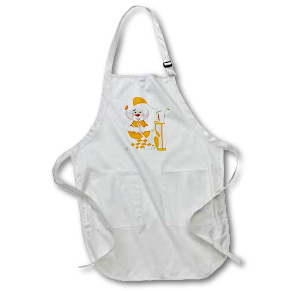 Apron - Cute White and Orange Golfing Dad Bear Illustration Cute Illustrations