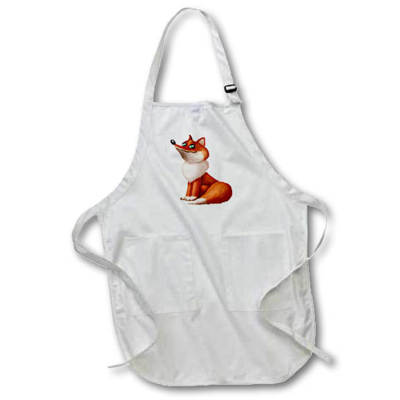 Apron - Cute Smiling Fox Illustration Cute Illustrations