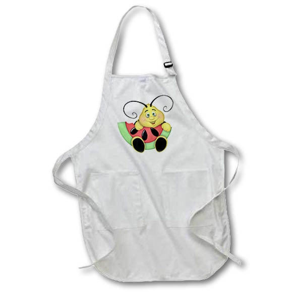 Apron - Cute Smiling Bug With A Watermelon Slice Illustration Cute Illustrations