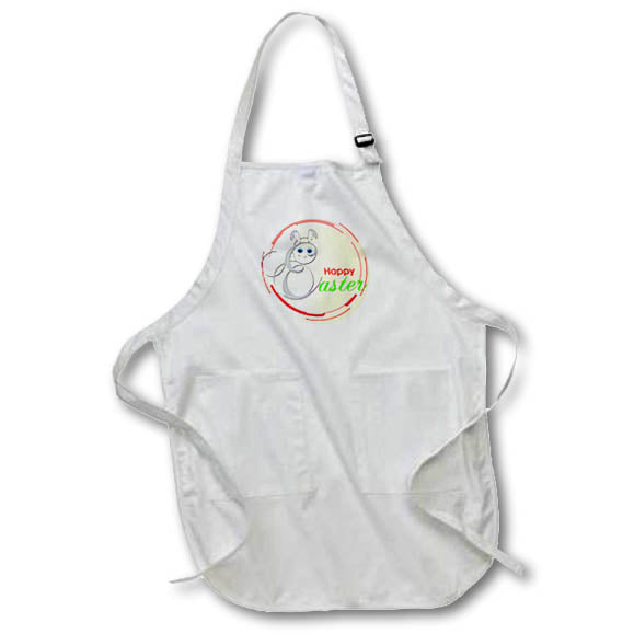 Apron - Happy Easter Bunny in circle Milas Art - Easter
