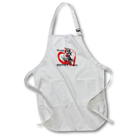 Apron - Happy mothers Black Beauty Milas Art - Mothers day