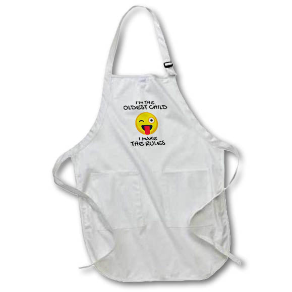 Apron - I am the Oldest Child I Makes The Rules Emoji 3dRose - Rosette - Emoji
