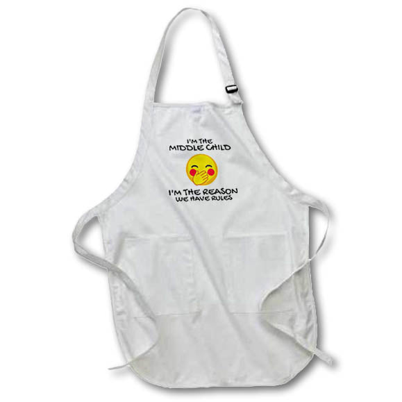 Apron - I am the Middle Child The Reason We Have Rules Emoji 3dRose - Rosette - Emoji