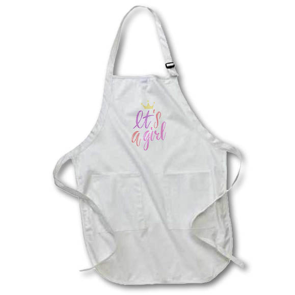 Apron - Pink Baby Shower It is A Girl 3dRose - Rosette - Baby Shower