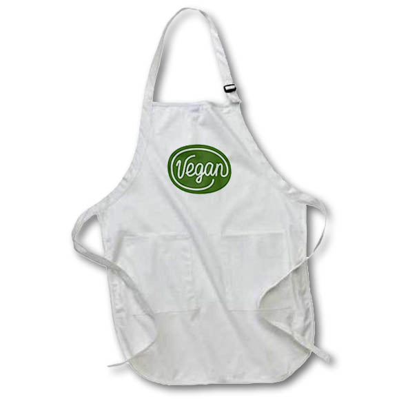 Apron - Vegan Funny Gift for Vegan Gift Basket 3dRose - Rosette - Vegan