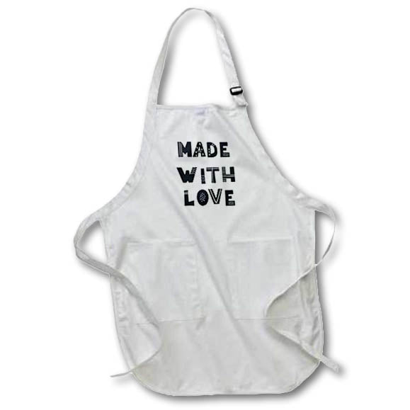Apron - Printed on Black Made With Love Bible Verse Phrase 3dRose - Rosette - Bible Verse