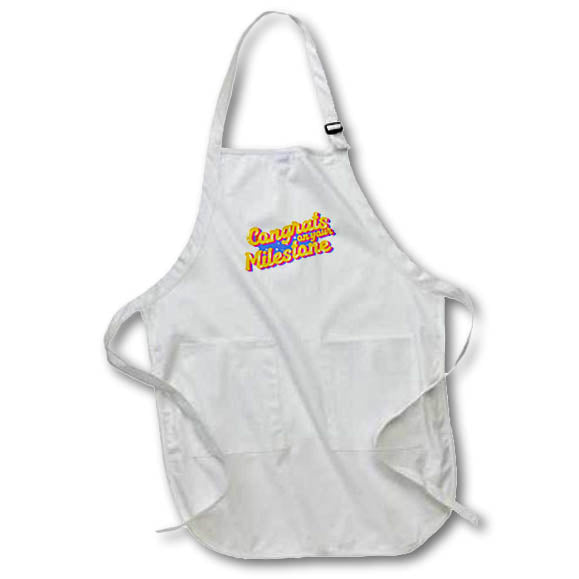 Apron - Congrats On Your Milestone Graduation Greetings 3dRose - Rosette - Graduation