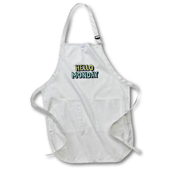 Apron - Hello Monday 3D Colored Greeting 3dRose - Rosette - Greetings