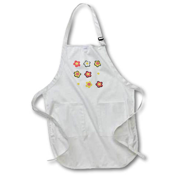 Apron - Printed Pattern Yellow and Red Flowers Design 3dRose - Rosette - Pattern Prints