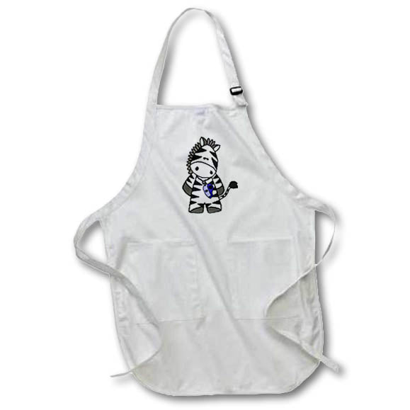 Apron - Funny Cute Referee Zebra with Whistle Animal Satire Sports and Hobbies
