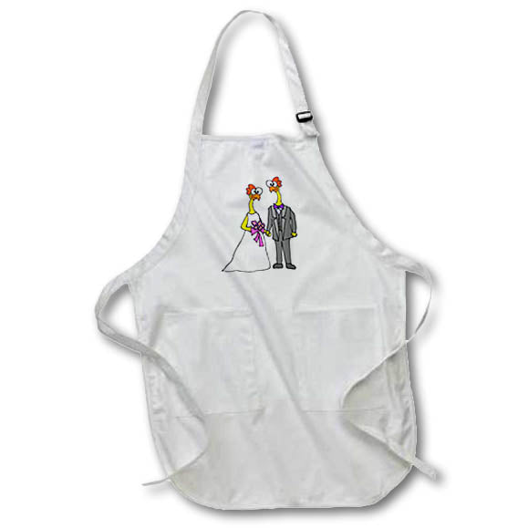 Apron - Funny Cute Rubber Chicken Bride and Groom Wedding Wedding and Love