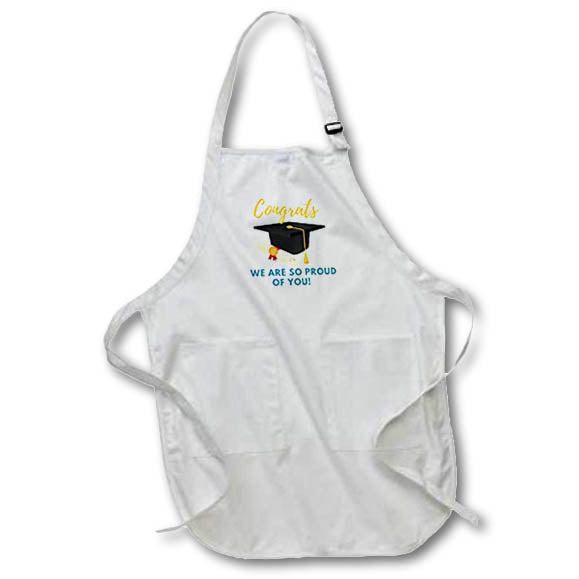 Apron - Congrats We Are So Proud Of You Celebarating Success 3dRose- Graduation Greetings
