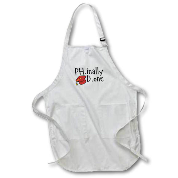 Apron - PHD Finally Done Gift for Graduation 3dRose - Rosette - Graduation