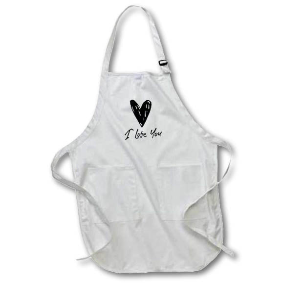 Apron - I Love You Gift for Loves Ones 3dRose - Rosette - Love