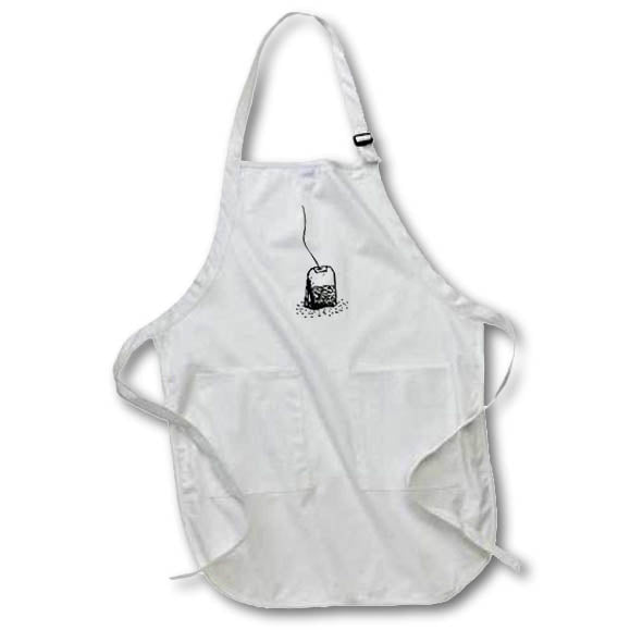 Apron - 2D Sketched Tea Bag Inside a Cup Gift for Tea Lover 3dRose - Rosette - Tea Time