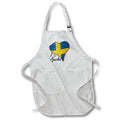 Apron - Heart Shaped Swedish Flag And I Love Sweden Text Art - Swedish Flag