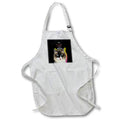 Apron - Cat Meowing With Black Background And Text Art - Animals