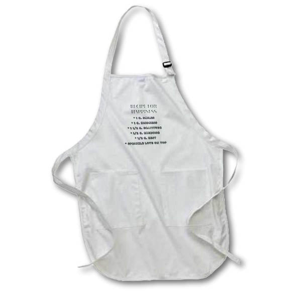 Apron - Recipe For Happiness Text Art - Recipes