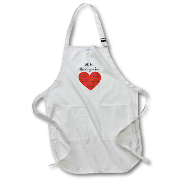 Apron - Big Red Heart With Text Inside And Above For Mom Art - Mothers