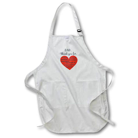 Apron - Big Red Heart With Text Inside And Above For Dad Art - Fathers