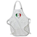 Apron - Italian Flag In The Shape Of A Heart With Text Inside Art - Flags