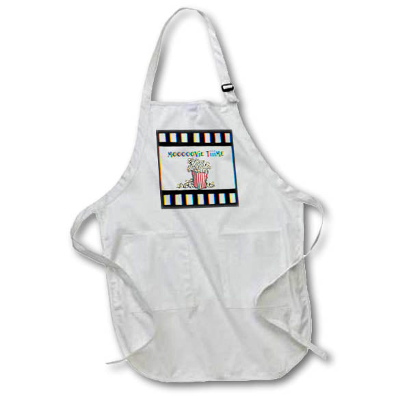 Apron - A Popcorn Box Surrounded By Film Strips And Text Art - Movies