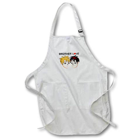 Apron - Two Faces Of Brothers With Text Above Art - Brothers