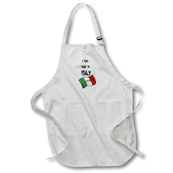 Apron - Text Over Italian Flag Saying I Was Made In Italy Art - Italian Flag