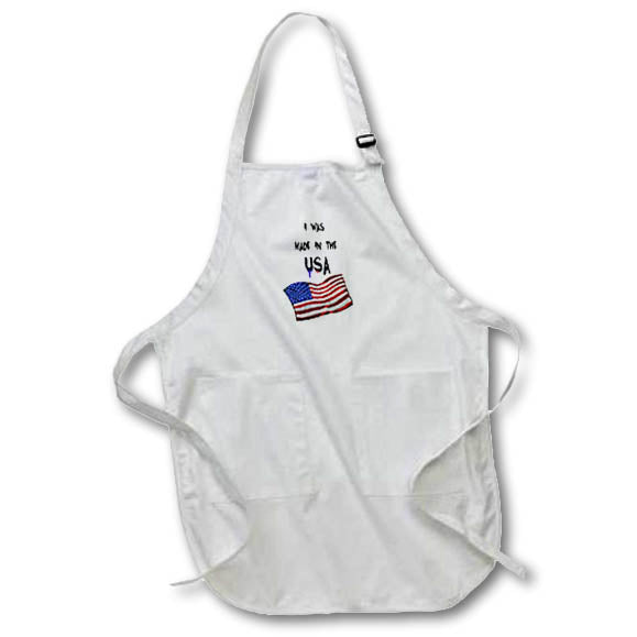 Apron - Text Over American Flag Saying I Was Made In America Art - American Flag