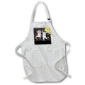 Apron - Cute Dancing Cats in Halloween Costumes with Candy and Full Moon Halloween Collection