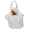 Apron - Gray Haired Senior Citizen Couple in Autumn with Dog Anniversary Wedding Collection