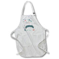 Apron - Christening for Baby Girl Christian Cross Pink and Teal Green Blossoms Baby Designs