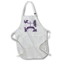 Apron - Big Bold Plum Purple Flowers with Christian Cross Baby Girl Baptism Baby Designs
