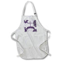 Apron - Christening for Girls in Purple Botanicals and Christian Cross Baby Designs