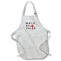 Apron - Walk By Faith Bible Verse Design 3dRose - Rosette - Bible Verse