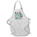 Apron - White Outline Geometric Art Deco Style Blue Pink Green Brown Tones Digital Art - Art Deco Style Pattern
