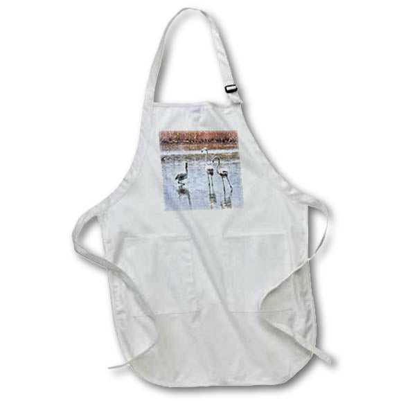 Apron - Strike A Pose Flamingo Watercolor Watercolor Painting - Flamingos