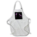 Apron - Minimalistic Three Flamingos Silhouette In Pink On Black Acrylic Art - Flamingos