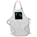Apron - Minimalistic Three Flamingos Silhouette In Green On Black Acrylic Art - Flamingos