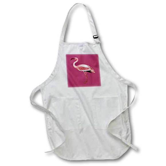 Apron - Pink Flamingo Isolated Vector Art On Fuschia Pink Vector Art - Flamingos