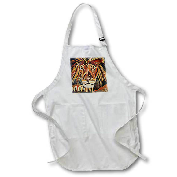 Apron - Lion Vector In Cubist Style Vector Art - Lion