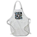 Apron - Black Geometric Art Deco Style Outline Pink Blue Brown Digital Art - Art Deco Style Pattern