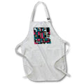 Apron - Black Outline Geometric Art Deco Style Brown Blue Pink Digital Art - Art Deco Style Pattern