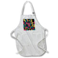 Apron - Black Outline Geometric Art Deco Style Blue Pink Brown Yellow Digital Art - Art Deco Style Pattern
