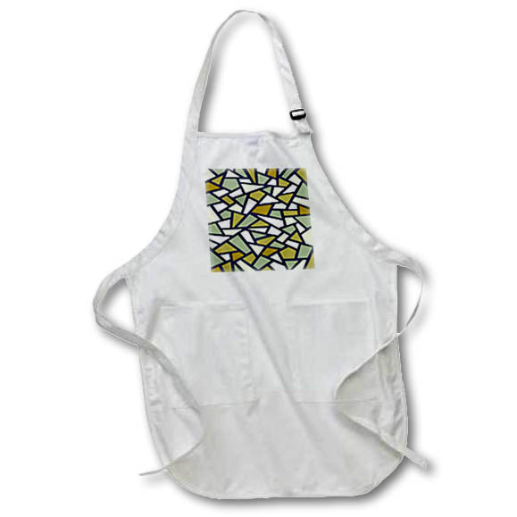 Apron - Black Geometric Abstract Pattern Camouflage Green Grey White Digital Art - Abstract Pattern