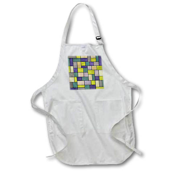 Apron - Rectangles And Squares Contemporary Black Outline Art 2 Digital Art - Abstract Pattern