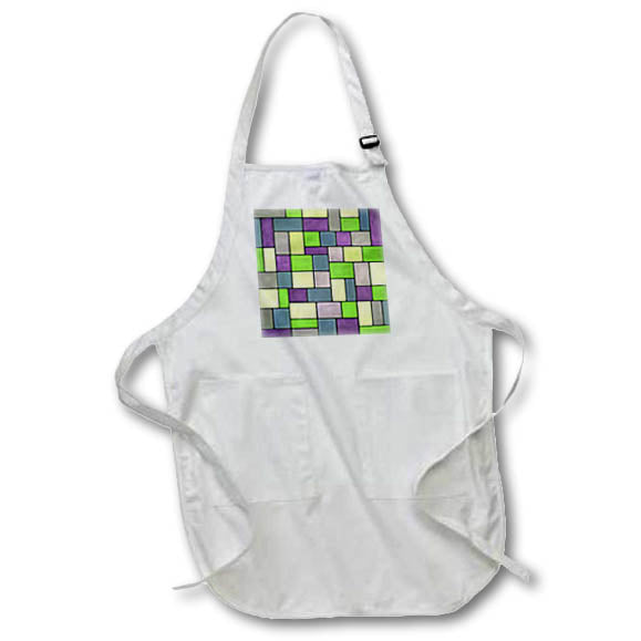 Apron - Rectangles And Squares Contemporary Black Outline Art 3 Digital Art - Abstract Pattern